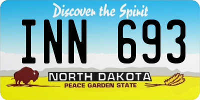 ND license plate INN693