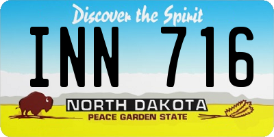 ND license plate INN716