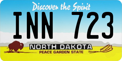 ND license plate INN723