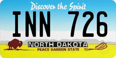 ND license plate INN726