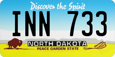 ND license plate INN733