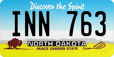 ND license plate INN763