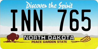 ND license plate INN765