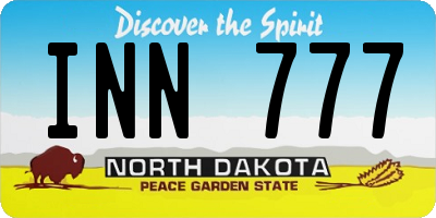 ND license plate INN777