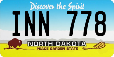 ND license plate INN778