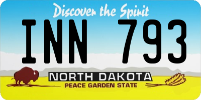 ND license plate INN793