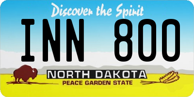 ND license plate INN800