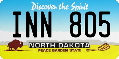 ND license plate INN805