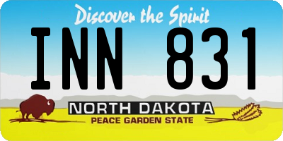 ND license plate INN831