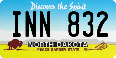 ND license plate INN832