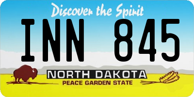 ND license plate INN845
