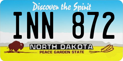 ND license plate INN872