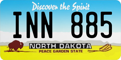 ND license plate INN885