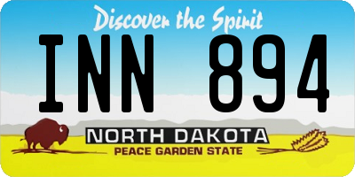 ND license plate INN894