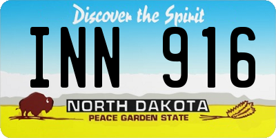 ND license plate INN916