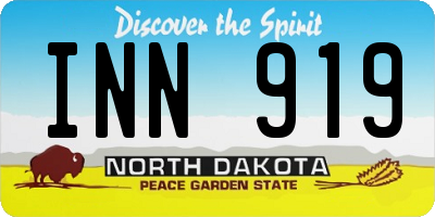 ND license plate INN919