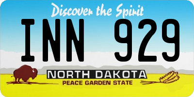 ND license plate INN929