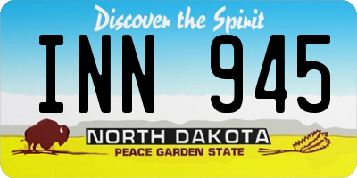 ND license plate INN945