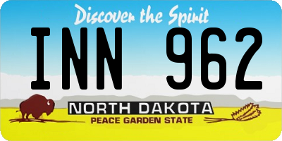 ND license plate INN962
