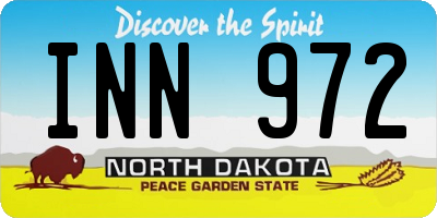 ND license plate INN972