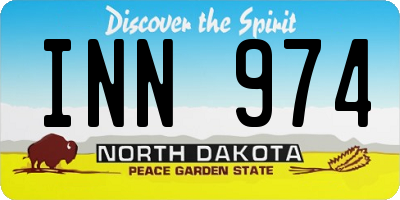 ND license plate INN974
