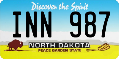 ND license plate INN987