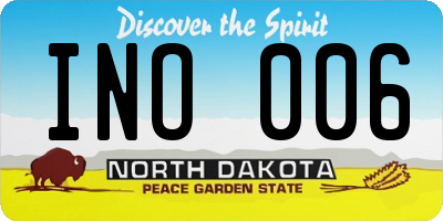 ND license plate INO006