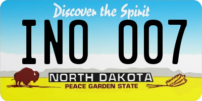 ND license plate INO007