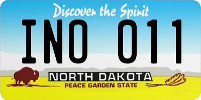 ND license plate INO011