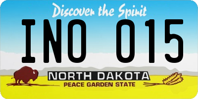 ND license plate INO015