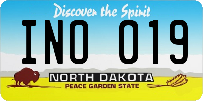 ND license plate INO019