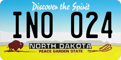 ND license plate INO024