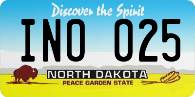 ND license plate INO025