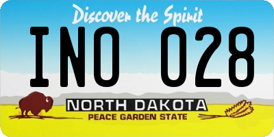 ND license plate INO028