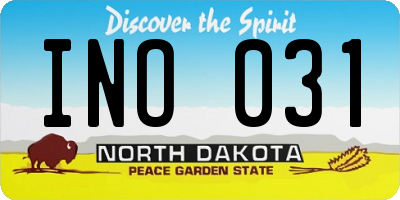 ND license plate INO031