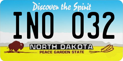 ND license plate INO032
