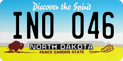 ND license plate INO046