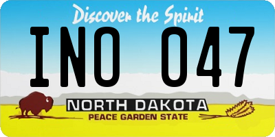 ND license plate INO047
