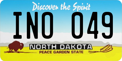 ND license plate INO049