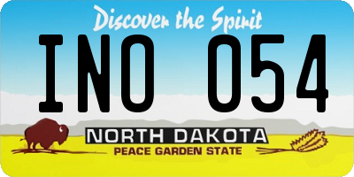 ND license plate INO054