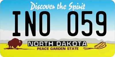 ND license plate INO059