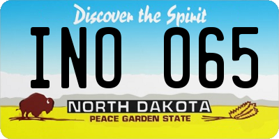 ND license plate INO065