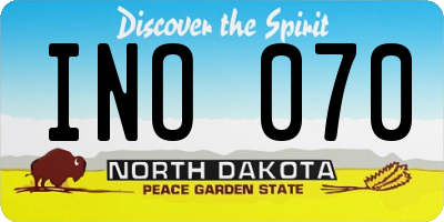 ND license plate INO070