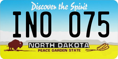 ND license plate INO075
