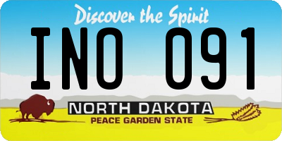 ND license plate INO091