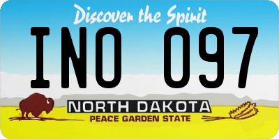 ND license plate INO097