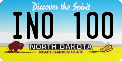 ND license plate INO100