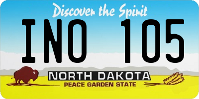 ND license plate INO105