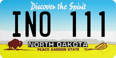 ND license plate INO111