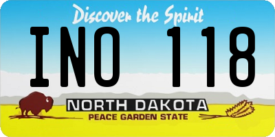ND license plate INO118